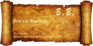 Burza Bartos névjegykártya